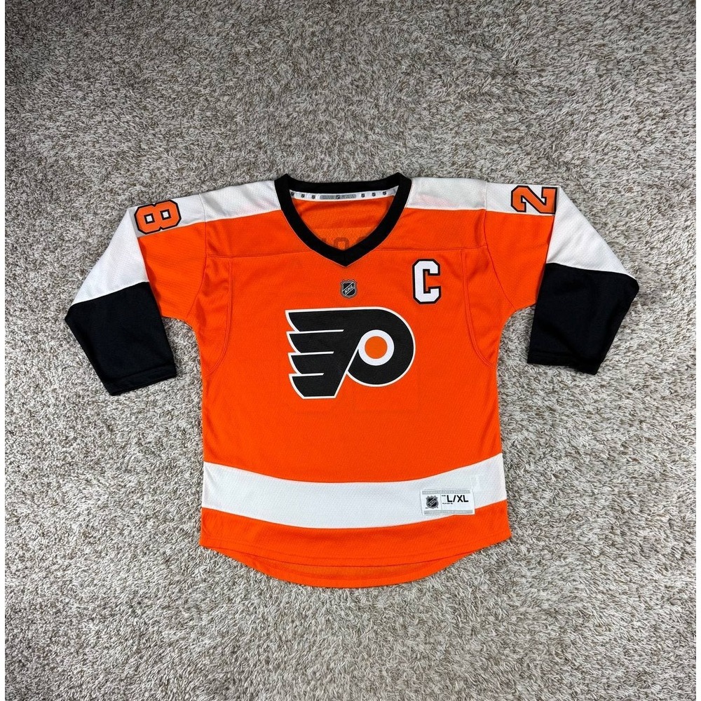 Claude Giroux #28 Philadelphia Flyers NHL Orange Hockey Jersey Youth L/XL